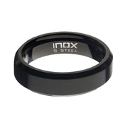 6MM Black IP Plated Stainless Steel Satin Band Ring