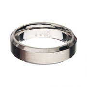 8MM Stainless Steel Satin Band Ring