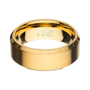 8MM Gold IP Plated Stainless Steel Satin Band Ring