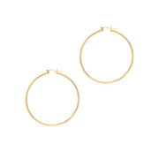 14K Yellow Gold 1.5x45mm Hoop Earrings