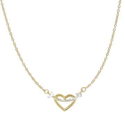14K Two-Tone Gold Heart & Arrow Necklace