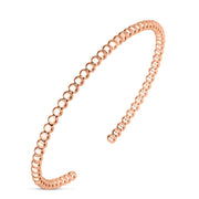 14K Rose Gold 3mm Bead Cuff Bracelet