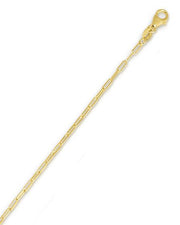14K Yellow Gold 1.5mm Paperclip Chain Necklace