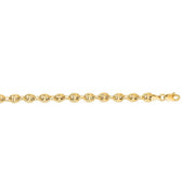 14K Yellow Gold Puffed Mariner Chain Anklet