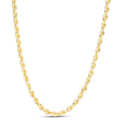 10K Yellow Gold 4.3mm Silk Rope Chain Necklace