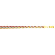 10K Tri-Color Gold Triple Row Rope Bracelet