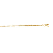 10K Yellow Gold 1.6mm Solid Diamond Cut Royal Rope Chain Necklace