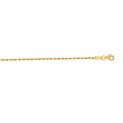 10K Yellow Gold 1.8mm Solid Diamond Cut Royal Rope Chain Necklace