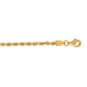 10K Yellow Gold 2.75mm Solid Diamond Cut Royal Rope Chain Necklace