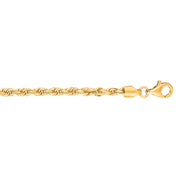 10K Yellow Gold 3.0mm Solid Diamond Cut Royal Rope Chain Necklace