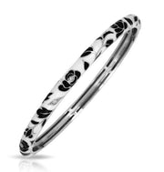 Sterling Silver Roses Bangle