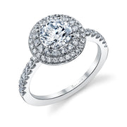Classic Claudia 14K White Gold Double Halo Diamond Engagement Ring