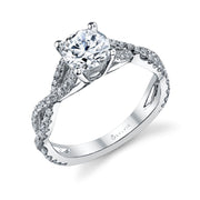 Classic Criss Cross Round Diamond Engagement Ring Setting