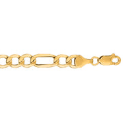 10K Yellow Gold 6.6mm Lite Figaro Chain Necklace