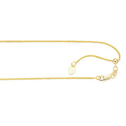 10K Yellow Gold 1.0mm Adjustable Wheat Chain Necklace