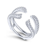 14K White Gold French Pavé Set Diamond Ring Enhancer
