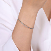 14K White Gold Bujukan Diamond Pavé Bar & Split Cuff Bracelet