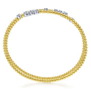 14K Two-Tone Gold Bujukan Bead Wrap Diamond Station Bracelet