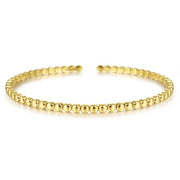 14K Yellow Gold Beaded Cuff Bracelet