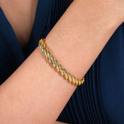 14K Yellow Gold Tilted Bar Cuff Bracelet