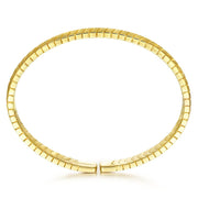 14K Yellow Gold Chevron Pattern Cuff Bracelet