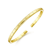 14K Yellow Gold Metal Bead Station Cuff Bracelet