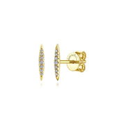 14K Yellow Gold Pavé Diamond Spiked Stud Earrings