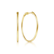14K Yellow Gold 30mm Round Classic Hoop Earrings