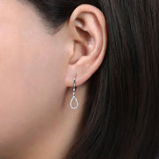 14K White Gold Pear Shaped Diamond Drop Earrings