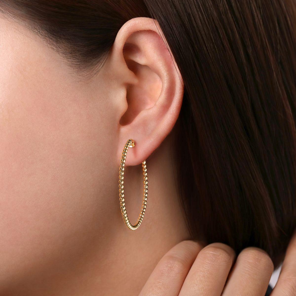 Hoop Earrings 14K Yellow Gold 40mm