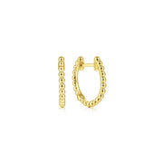 14K Yellow Gold Bujukan Huggie Earrings