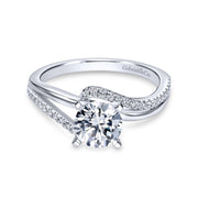 Naomi 14K White Gold Round Bypass Diamond Engagement Ring
