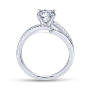 Naomi 14K White Gold Round Bypass Diamond Engagement Ring