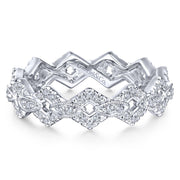 14K White Gold Diamond Link Eternity Ring