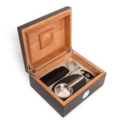 Matte Black Cigar Humidor Gift Set (Black)