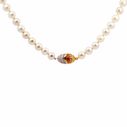 Ladies 14K Two Tone Opera Baroque Pearl Necklace