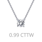 Sterling Silver 0.99 Carat Solitaire Necklace