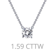 Sterling Silver 1.59 Carat Solitaire Necklace