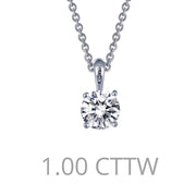 Sterling Silver 1 Carat Solitaire Necklace