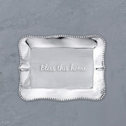 Pearl Denisse Rectangular Engraved Tray with "Bless This Home"