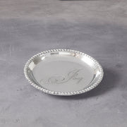 Organic Pearl Round Engraved Tray with "Joy"