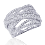 Sterling Silver Pavé Glam Anniversary Band