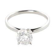14K White Gold Tiffany Style Diamond Solitaire Ring