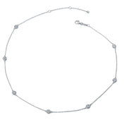 Sterling Silver Diamond Dot Necklace