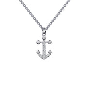 Sterling Silver 0.16 Carat Anchor Necklace