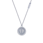 Sterling Silver Baby Feet Disc Necklace