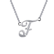 Sterling Silver Letter F Pendant Necklace