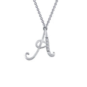 Sterling Silver Letter A Pendant Necklace