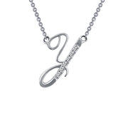 Sterling Silver Letter Y Pendant Necklace