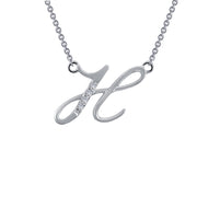 Sterling Silver Letter H Pendant Necklace